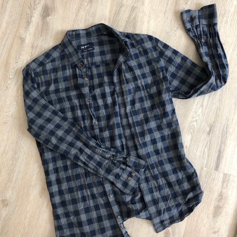 Bar III Men’s Plaid Dress Shirt Size M